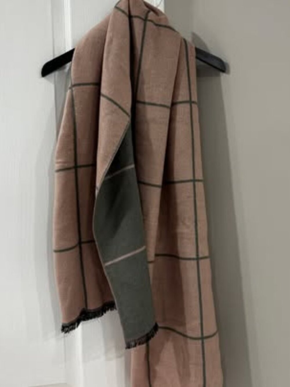 Reversible Pink and Green Plaid Scarf